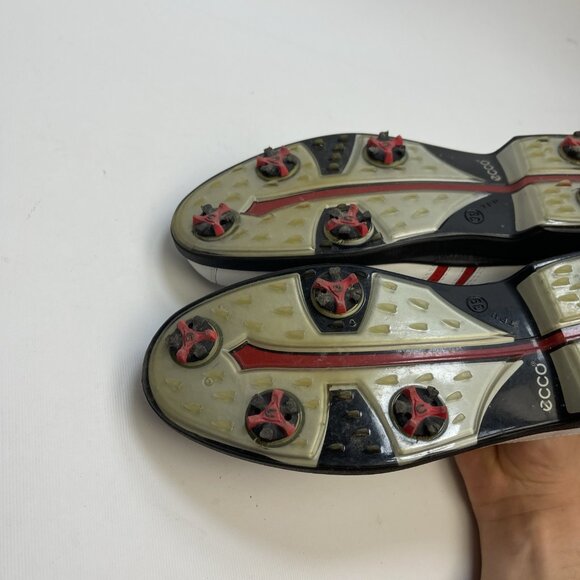 Ecco Womens White/ Red Golf Shoes Size 39 Euro Leather Uppers Shoe Sports - Picture 5 of 15